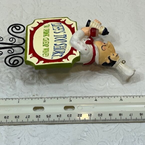 VTG Italian Chef "Life's Too Short...To Drink Cheap Wine!" Serving Wine Ornament - Picture 8 of 11